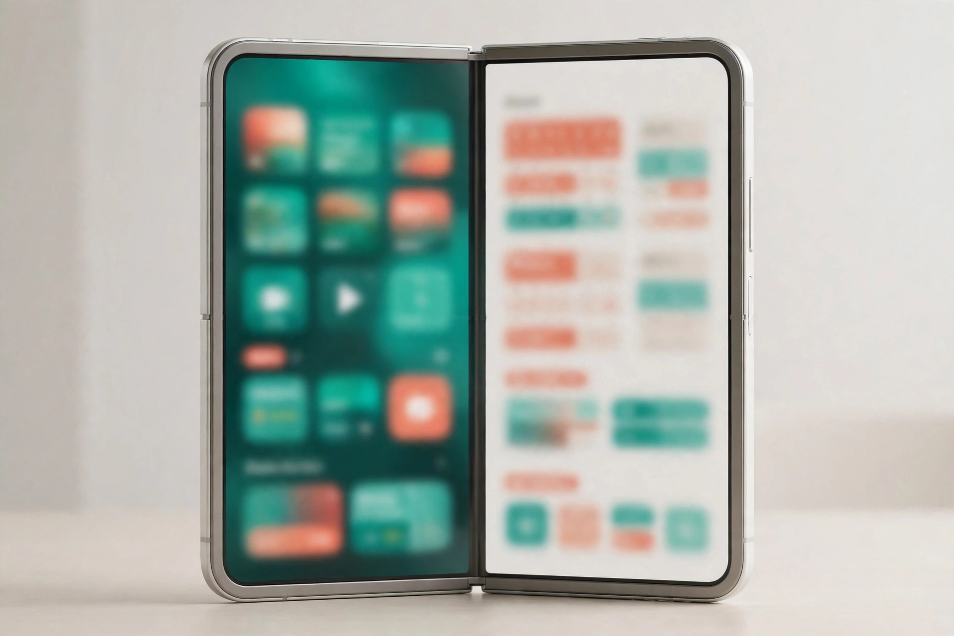 Foldable iPhone Duo open with two apps running side by side